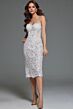 Jovani 40156 Floral Lace Strapless Midi Dress