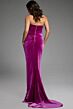 Jovani 40307 Asymmetric Neck Draped Skirt Velvet Dress