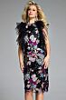 Jovani 40683 Ruffle Sleeves Floral Embroidery Dress