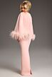 Jovani 41077 Feather Bell Sleeves Bateau Neck Dress