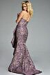 Jovani 41134 Ruffle Skirt Strapless Brocade Dress