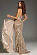 Jovani 42427 Pleated Waist Side Tail Strapless Dress