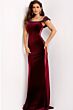 Jovani 42975 Sheer Sides Beaded Asymmetric Neck Dress