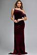 Jovani 42975 Sheer Sides Beaded Asymmetric Neck Dress