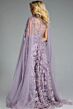 Jovani 43312 Cape Sleeve Illusion Neck A-Line Dress