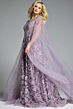 Jovani 43312 Cape Sleeve Illusion Neck A-Line Dress