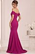 Jovani 43370 Draped Skirt Off-The-Shoulder Scoop Neck Dress