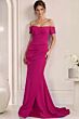 Jovani 43370 Draped Skirt Off-The-Shoulder Scoop Neck Dress