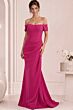 Jovani 43370 Draped Skirt Off-The-Shoulder Scoop Neck Dress