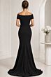 Jovani 43370 Draped Skirt Off-The-Shoulder Scoop Neck Dress