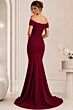Jovani 43370 Draped Skirt Off-The-Shoulder Scoop Neck Dress