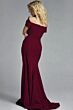 Jovani 43370 Draped Skirt Off-The-Shoulder Scoop Neck Dress