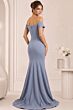 Jovani 43370 Draped Skirt Off-The-Shoulder Scoop Neck Dress