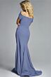 Jovani 43370 Draped Skirt Off-The-Shoulder Scoop Neck Dress