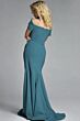 Jovani 43370 Draped Skirt Off-The-Shoulder Scoop Neck Dress