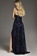 Jovani 43386 High Slit Ruched Top Sequin Dress