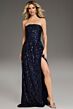 Jovani 43386 High Slit Ruched Top Sequin Dress