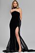 Jovani 43659 Choker Train Beaded Strapless Velvet Dress
