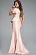Jovani 43805 Peplum V-Neck Flared Sleeve Dress