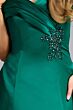 Jovani 43808 A-Line Satin Pleated Off-The-Shoulder Dress