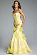 Jovani 44351 Strapless Mermaid Silhouette 3D Floral Appliques Dress