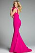 Jovani 44711 Rosette Strap Asymmetric Neck Mermaid Dress