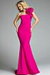 Jovani 44711 Rosette Strap Asymmetric Neck Mermaid Dress