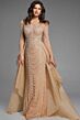 Jovani 44841 Juliet Sleeve Illusion Jewel Neck Overskirt Dress