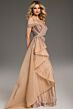 Jovani 44843 Side Overskirt Geometric Plunging Neck Dress
