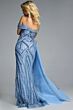 Jovani 44843 Side Overskirt Geometric Plunging Neck Dress