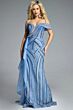 Jovani 44843 Side Overskirt Geometric Plunging Neck Dress