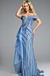 Jovani 44843 Side Overskirt Geometric Plunging Neck Dress