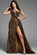 Jovani 44847 Asymmetric Neck Cutout Side Streamer Dress