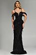 Jovani 44848 Sweetheart Neck Cold-Shoulder Strap Sequin Dress