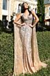 Jovani 36358 Draped Cape Sleeves Evening Gown