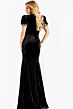 Jovani 43771 Puff Sleeves High Neck Velvet Dress