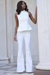 Jovani 43778 Flare Leg High Neck Pant Suit