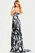 Jovani 45366 Plunging Neckline Pleated Print Dress