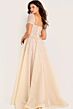 Jovani 45790 Square Neckline Short Sleeves Dress