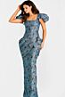 Jovani 46273 Side Tail Puff Sleeves Dress