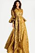 Jovani 46287 Bell Sleeves Leaf Print Dress