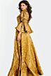 Jovani 46287 Bell Sleeves Leaf Print Dress