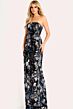 Jovani 46431 Detached Capelet Strapless Floral Dress