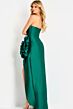 Jovani 46791 Floral Accent High Low Strapless Dress
