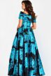 Jovani 47630 Off The Shoulder Pleated Metallic Dress