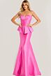 Jovani 49071 Pleated Peplum Strapless Dress