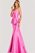 Jovani 49071 Pleated Peplum Strapless Dress