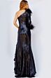 Jovani 22895 Feather Slit One Sleeve Dress
