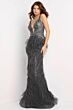 Jovani 03023 Feather Skirt Beaded Dress