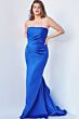Jovani 94366 Black Side Slit Strapless Dress